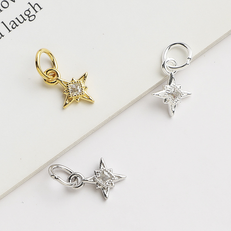 925 Silver North Star Charm Sq - Jewelry Making In La 评论和价格