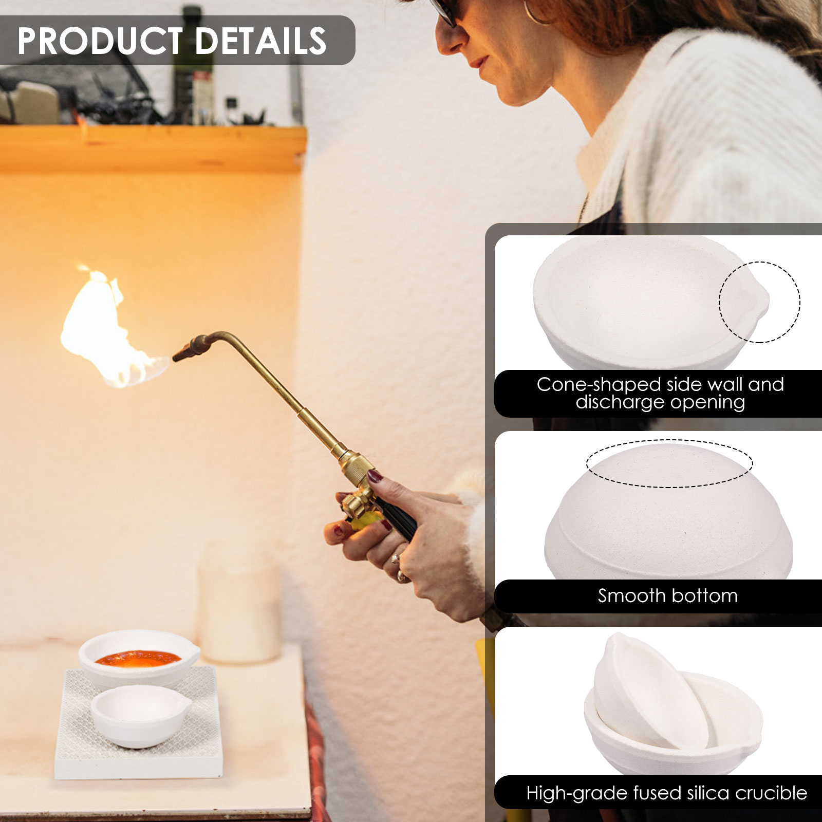Crucible Set High Purity Torch - Jewelry Making Torch 评论和价格