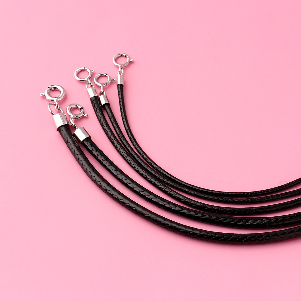 925 Silver Black Braided Leath - Jewelry Making In La 评论和价格