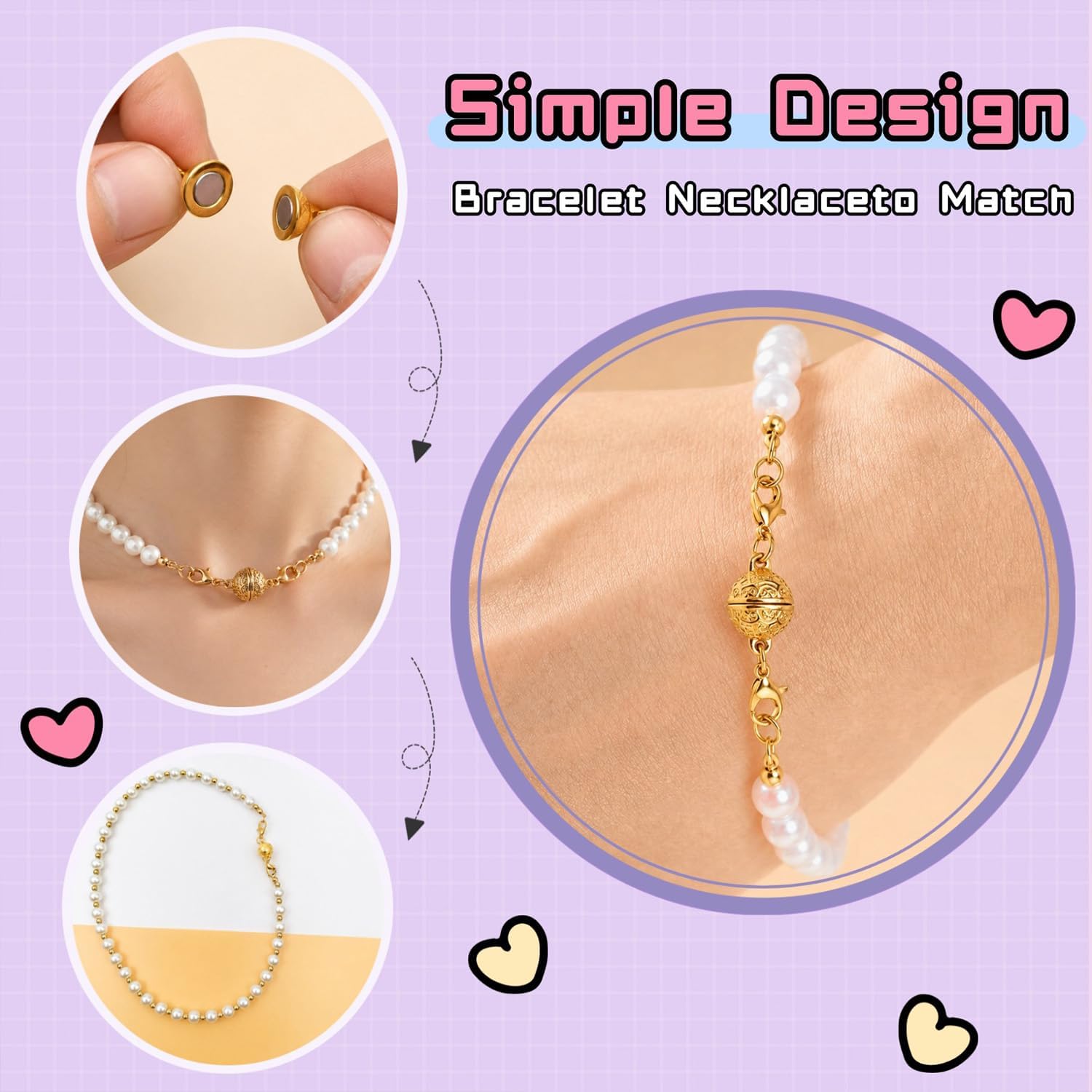 Magnetic Necklace Clasp with L - Lobster Clasp Silver 评论和价格