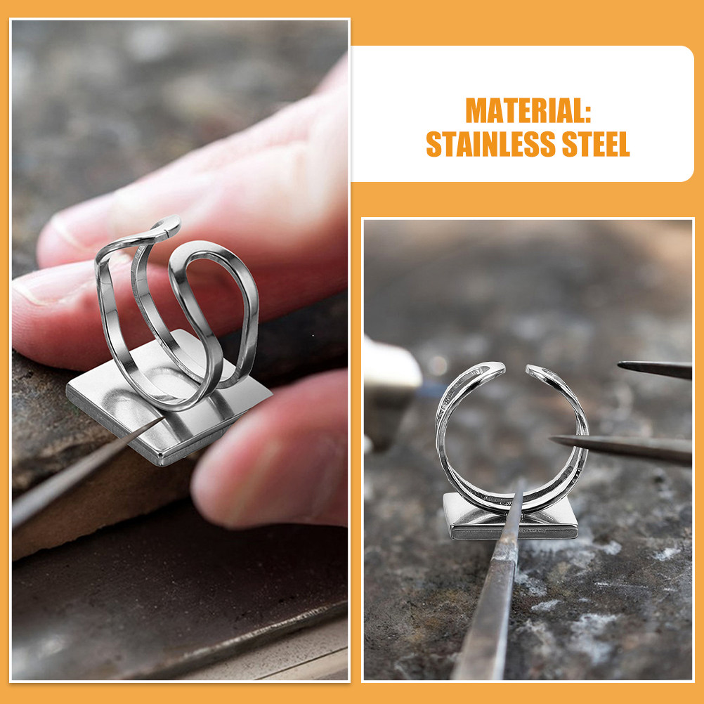 4Pcs Metal Ring Blanks Stainle - Jewelry Making Gemstones 评论和价格